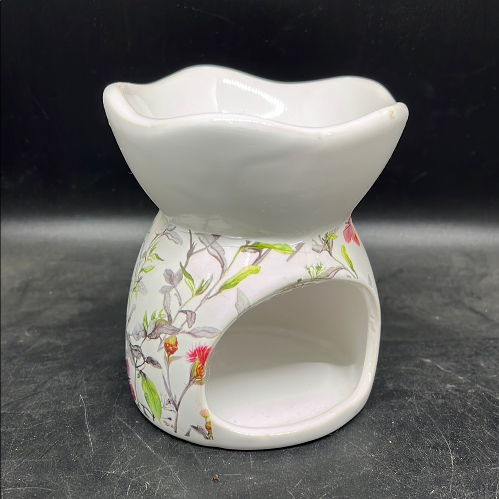 Floral Ceramic Wax Warmer - White